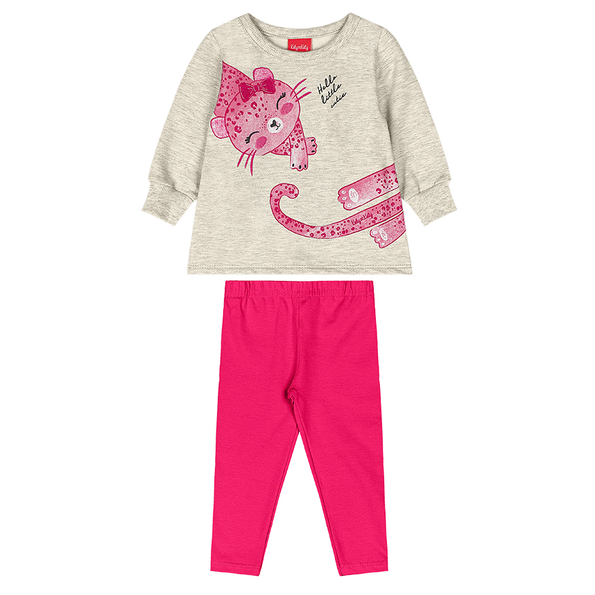 Conjunto Moletom Infantil Kely Kety Blusão Estampa Onça