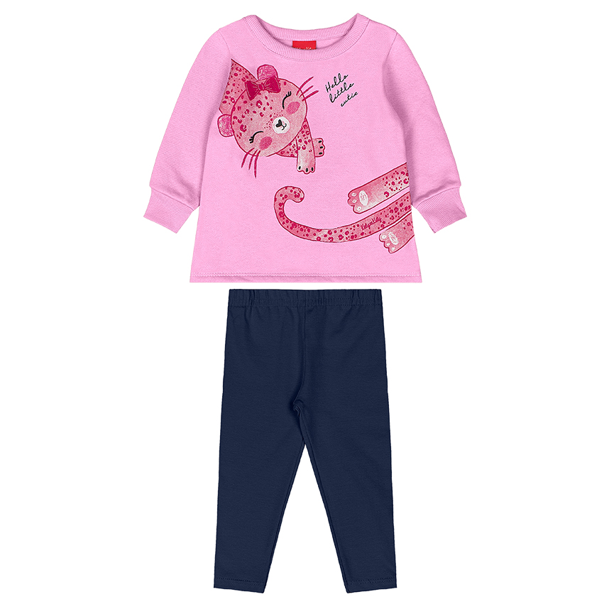 Conjunto Moletom Infantil Kely Kety Blusão Estampa Onça Conjunto Moletom Infantil Kely Kety Blusão Estampa Onça