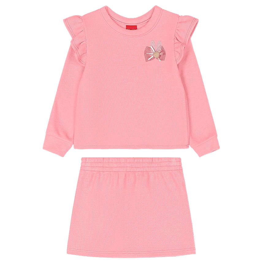 Conjunto Infantil Moletom Kely Kety Blusão e Short Saia