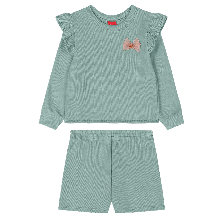 Conjunto Infantil Moletom Kely Kety Blusão e Short Saia