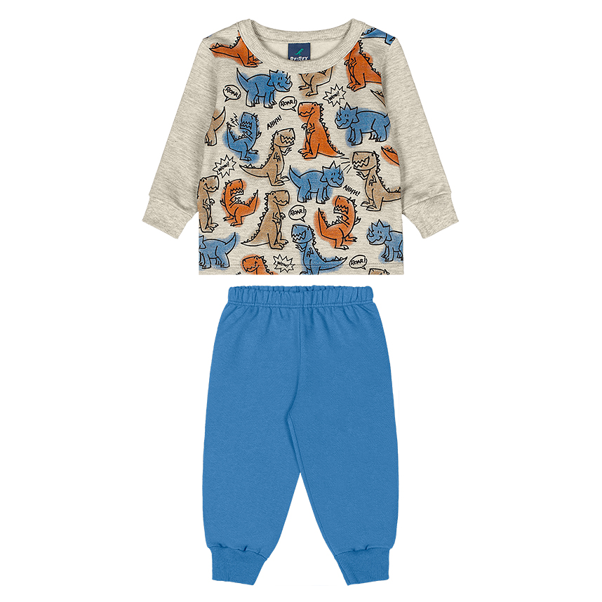Conjunto Bebê Reirex Moletom Blusão Estampa Dinossauro Conjunto Bebê Reirex Moletom Blusão Estampa Dinossauro