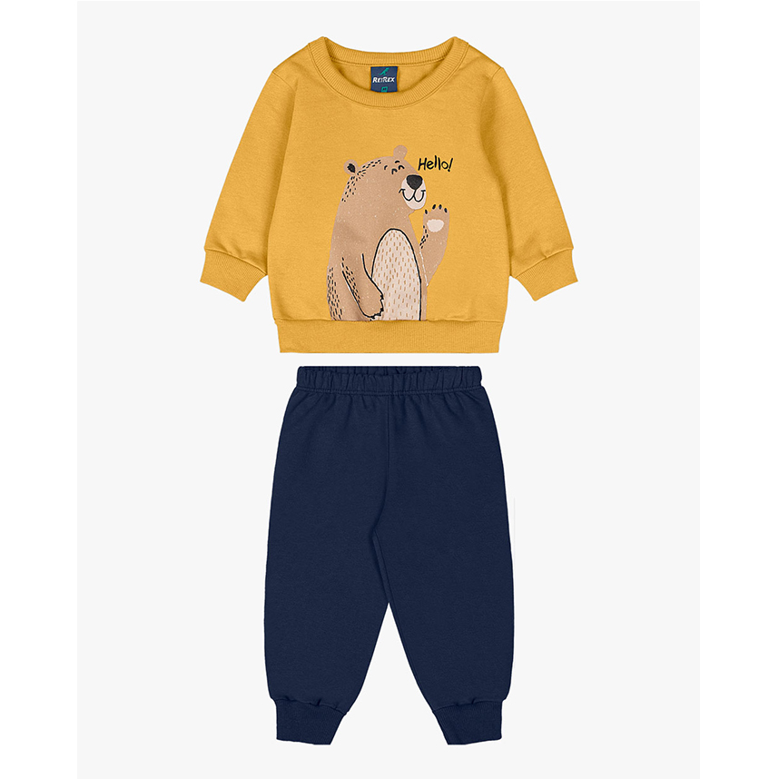 Conjunto Bebê Reirex Moletom Blusão Estampa Ursinho