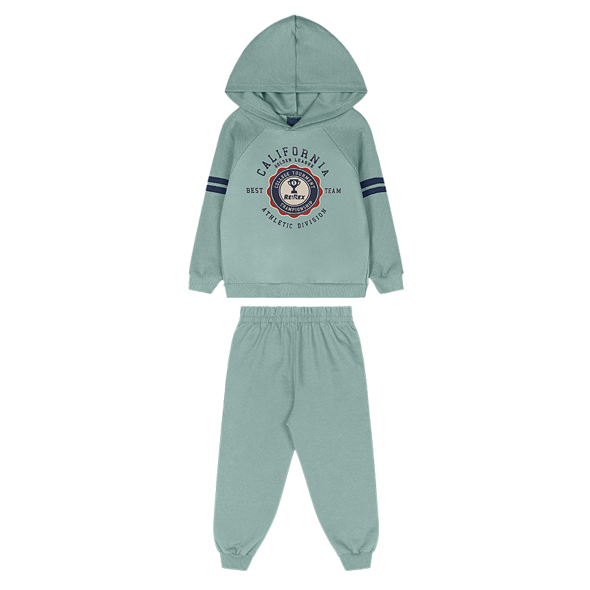 Conjunto Infantil Reirex Moletom Blusão Com Capuz Estampa Califórnia Conjunto Infantil Reirex Moletom Blusão Com Capuz Estampa Califórnia