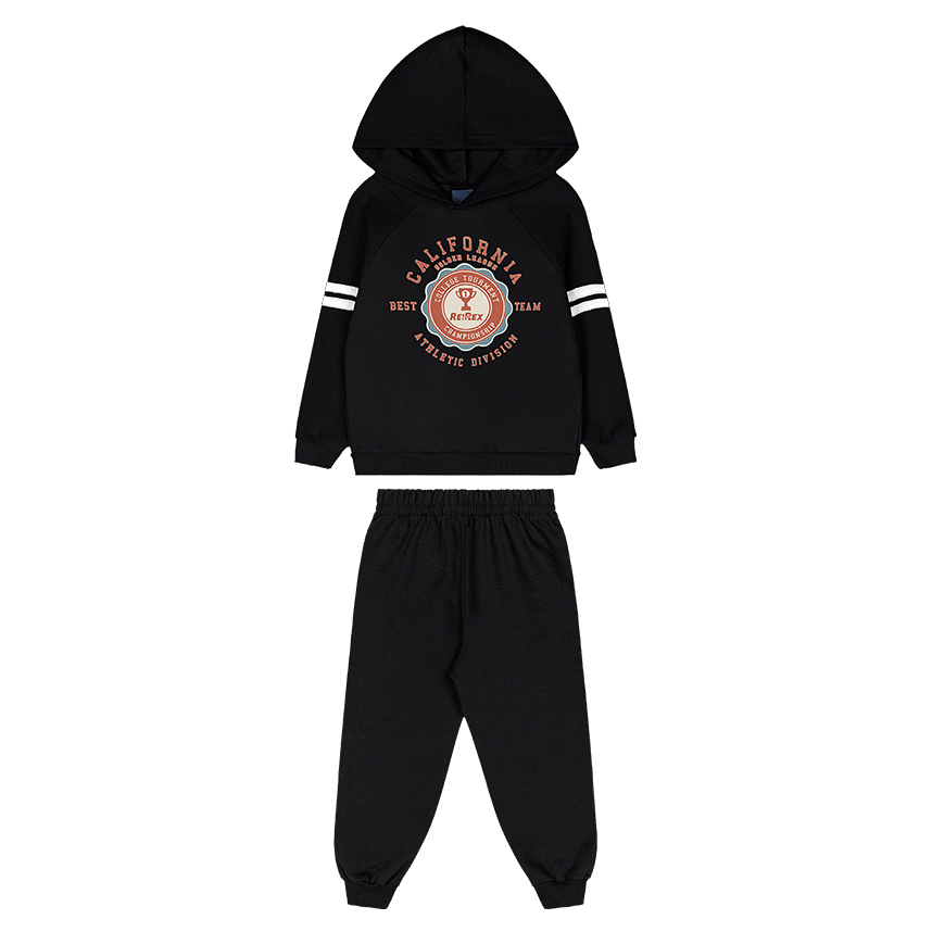 Conjunto Infantil Reirex Moletom Blusão Com Capuz Estampa Califórnia Conjunto Infantil Reirex Moletom Blusão Com Capuz Estampa Califórnia