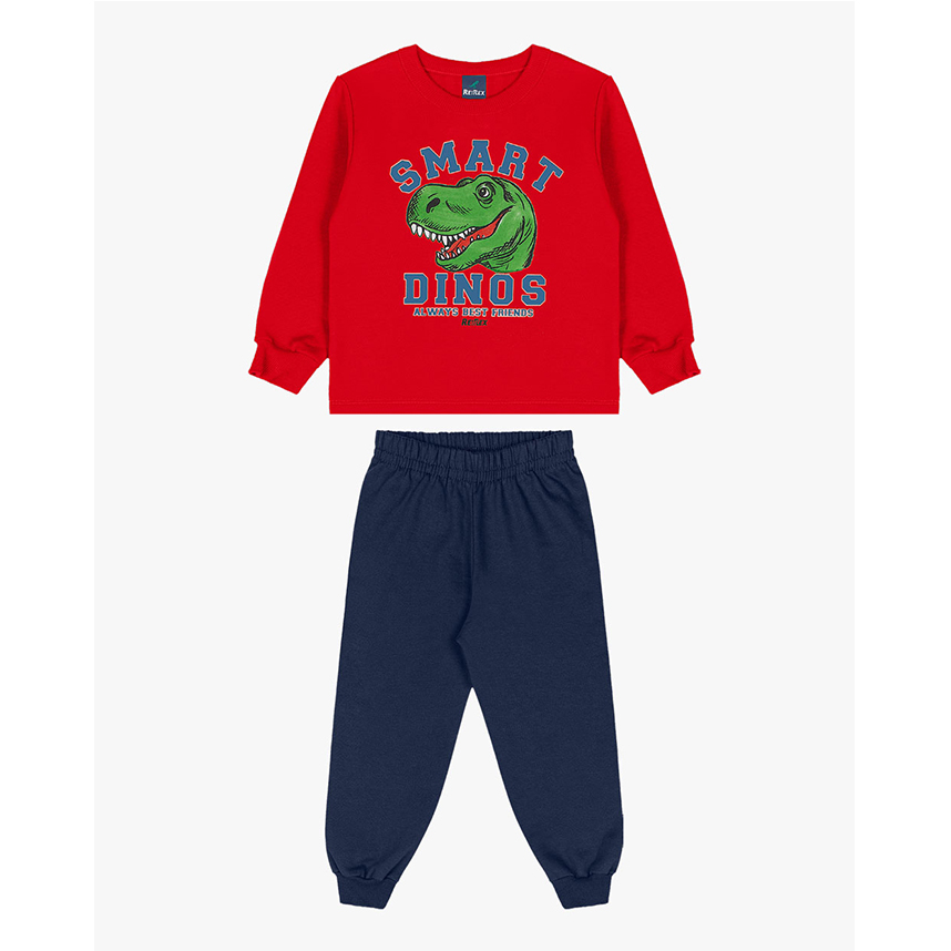 Conjunto Infantil Reirex Moletom Blusão Estampa Dinossauro Conjunto Infantil Reirex Moletom Blusão Estampa Dinossauro