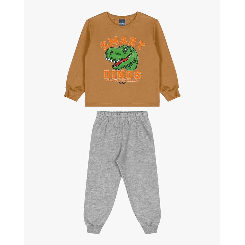 Conjunto Infantil Reirex Moletom Blusão Estampa Dinossauro Conjunto Infantil Reirex Moletom Blusão Estampa Dinossauro
