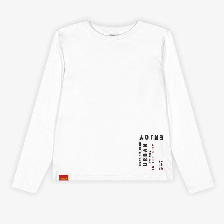 Camiseta Manga Longa Juvenil Based Meia Malha Estampada