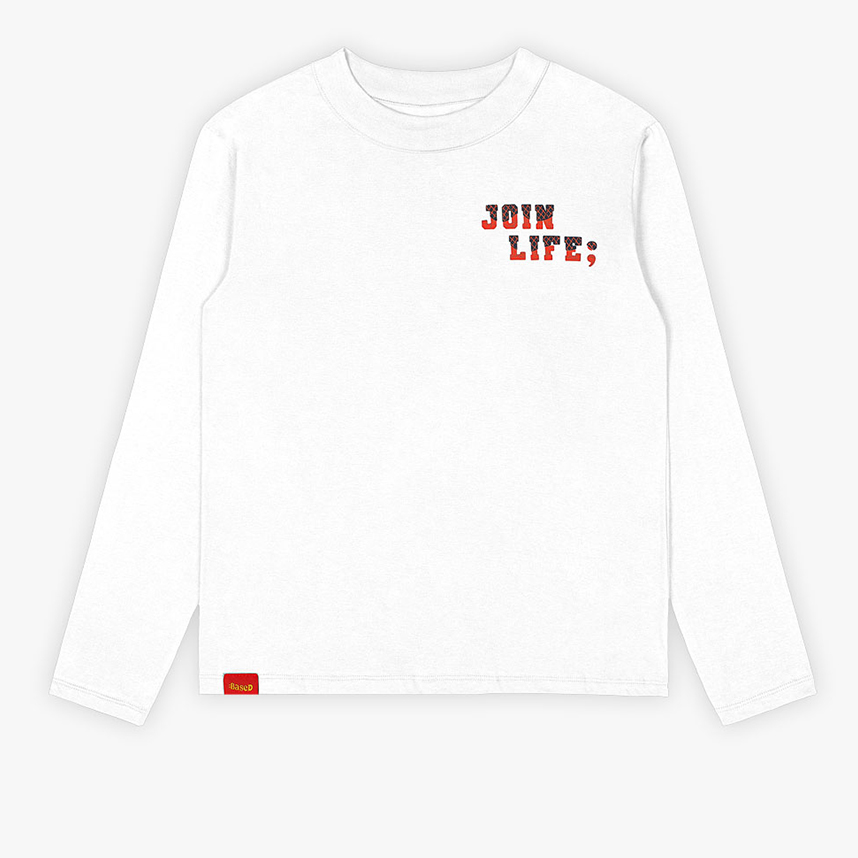 Camiseta Manga Longa Juvenil Based Meia Malha Estampa Join Life