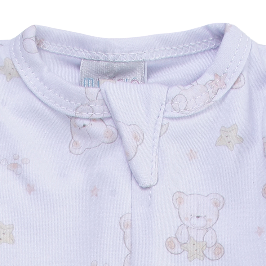 Macacão Longo Bebê Miniclô Suedine Estampa Ursinho e Estrela