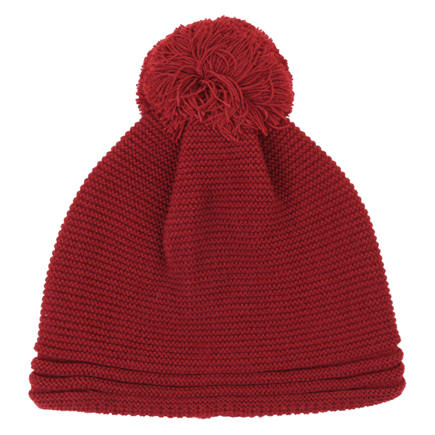 Touca Bebê Everly Acrílica Com Pompom e Amarração Touca Bebê Everly Acrílica Com Pompom e Amarração