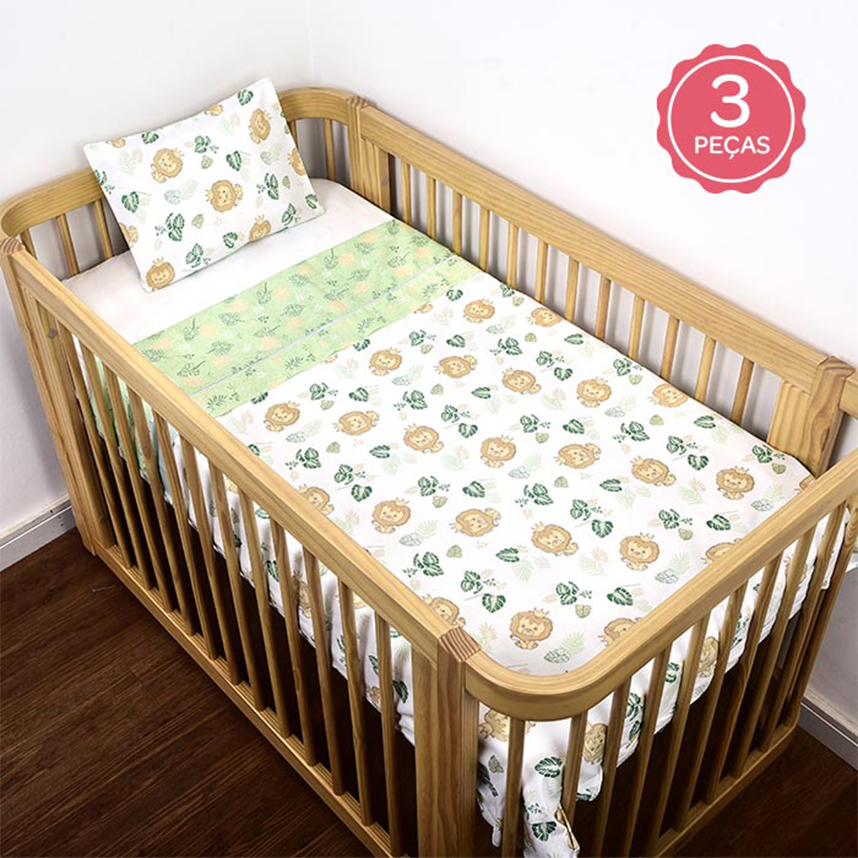 Jogo Lençol Dengo Estampa Leão - 03 Peças Jogo Lençol Dengo Estampa Leão - 03 Peças