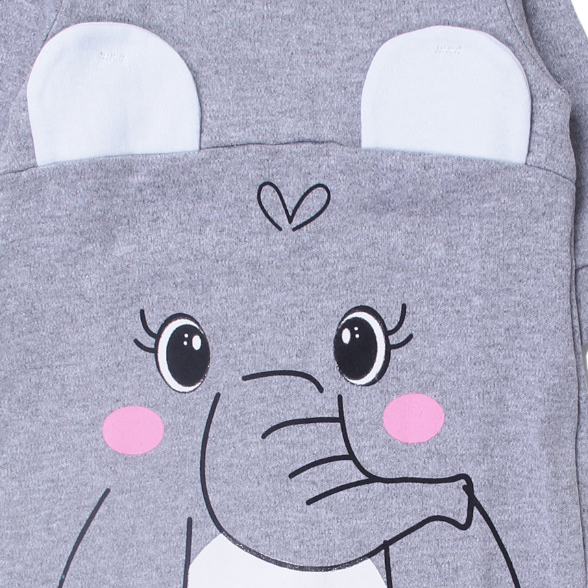Macacão Longo Bebê Cattu Baby Suedine Estampa Elefante