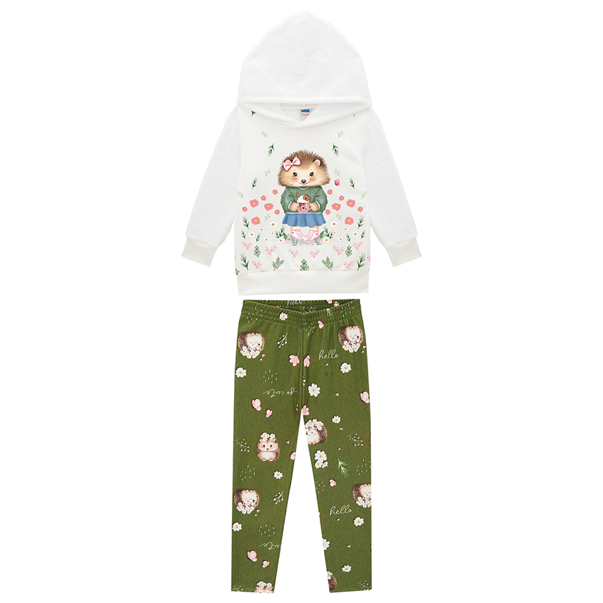 Conjunto Infantil Marlan Blusão Com Capuz + Legging