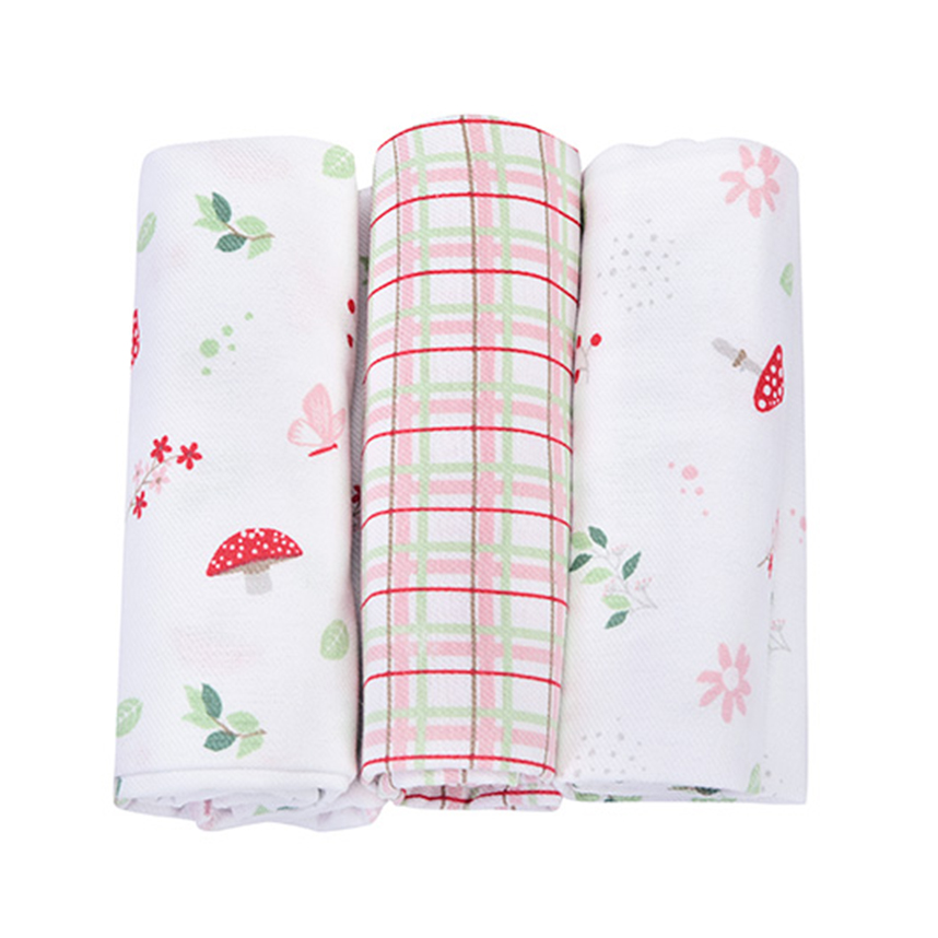 Cueiro Dengo Estampa Cogumelo 03 Peças 80 CM x 80 CM