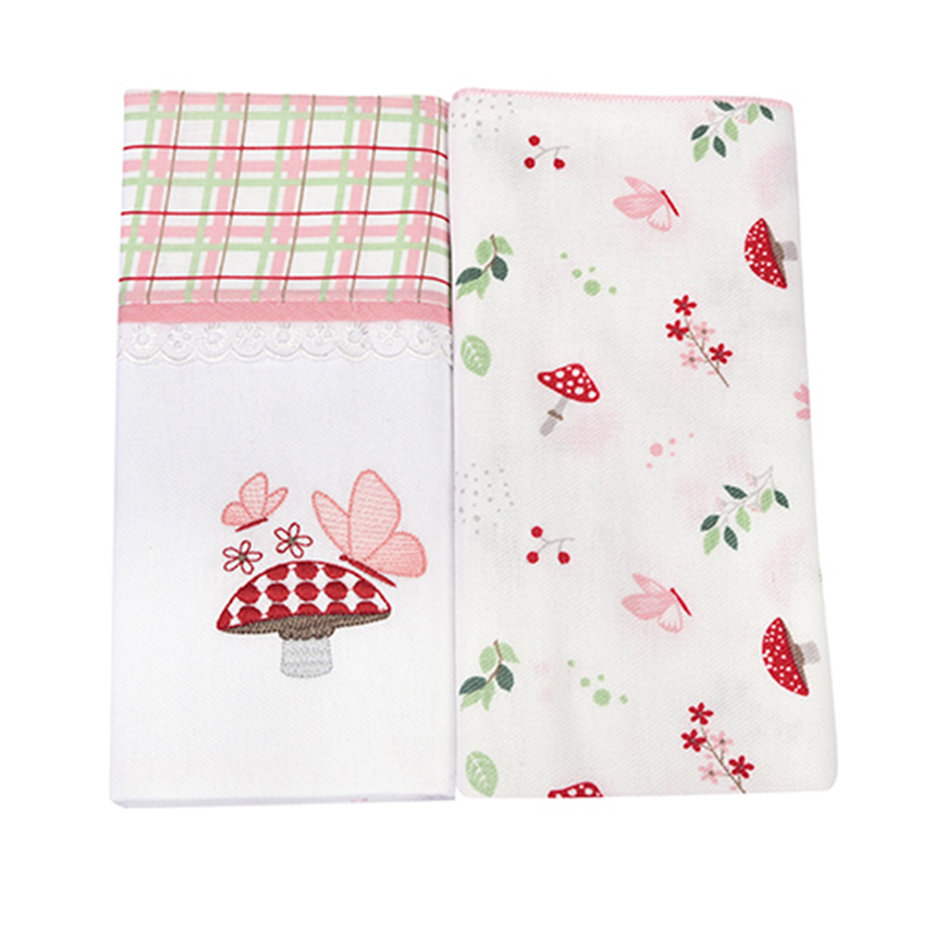 Cueiro Dengo Estampa Cogumelo 02 Peças 80 CM x 80 CM