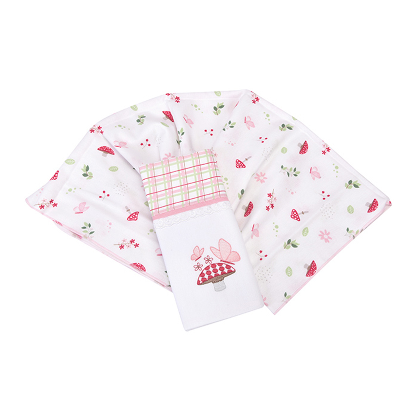 Cueiro Dengo Estampa Cogumelo 02 Peças 80 CM x 80 CM