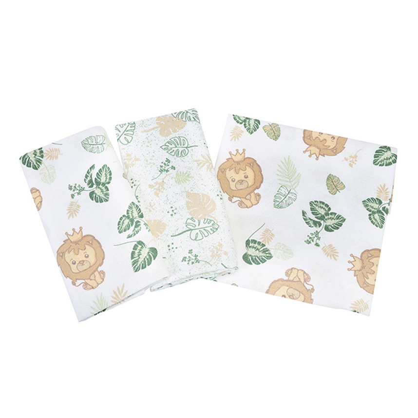 Cueiro Dengo Estampa Leão 03 Peças 50 CM x 80 CM