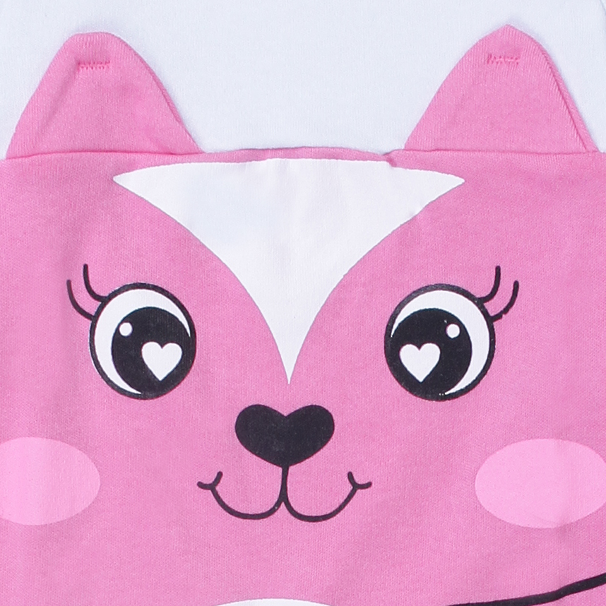 Macacão Longo Bebê Cattu Baby Suedine Estampa Gatinha