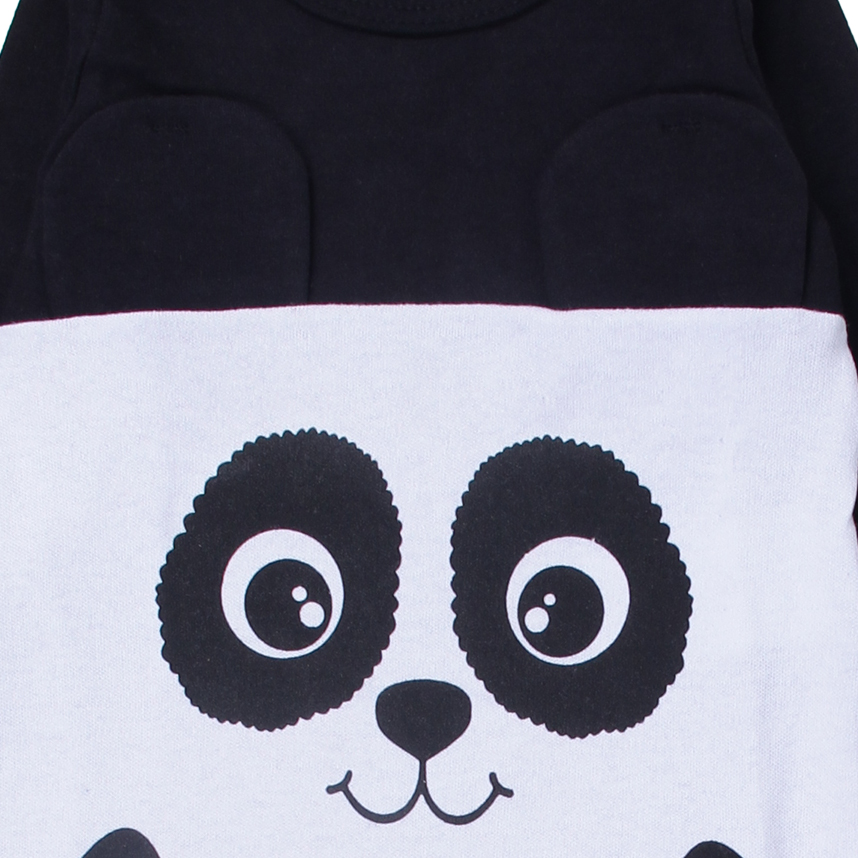 Macacão Longo Bebê Cattu Baby Suedine Estampa Bicho Panda