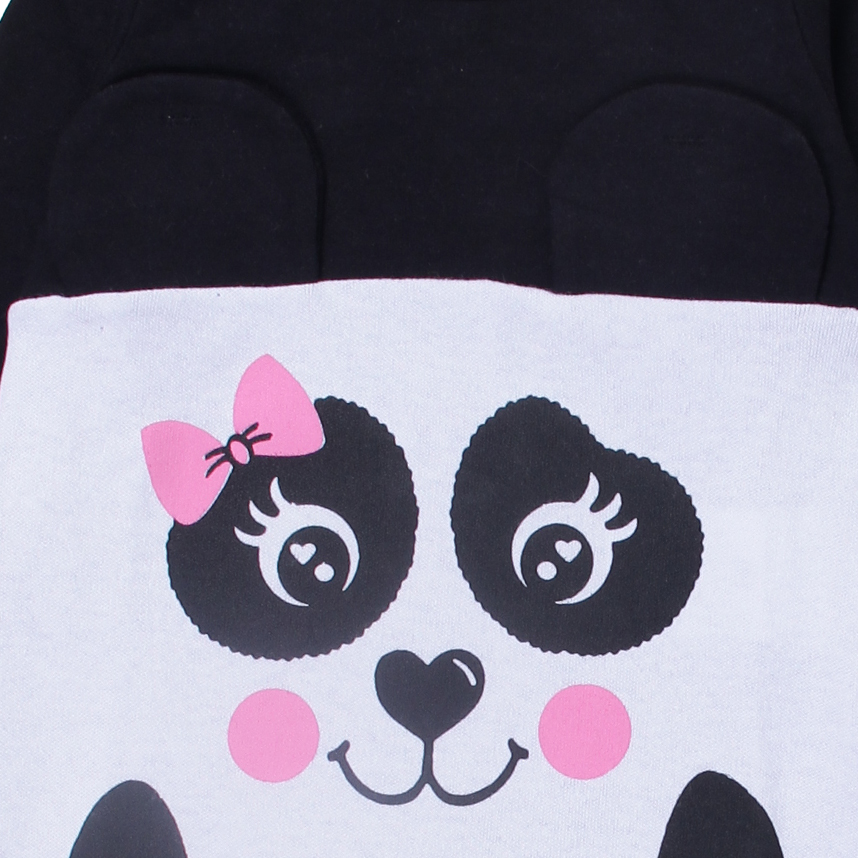 Macacão Longo Bebê Cattu Baby Suedine Estampa Bicho Panda
