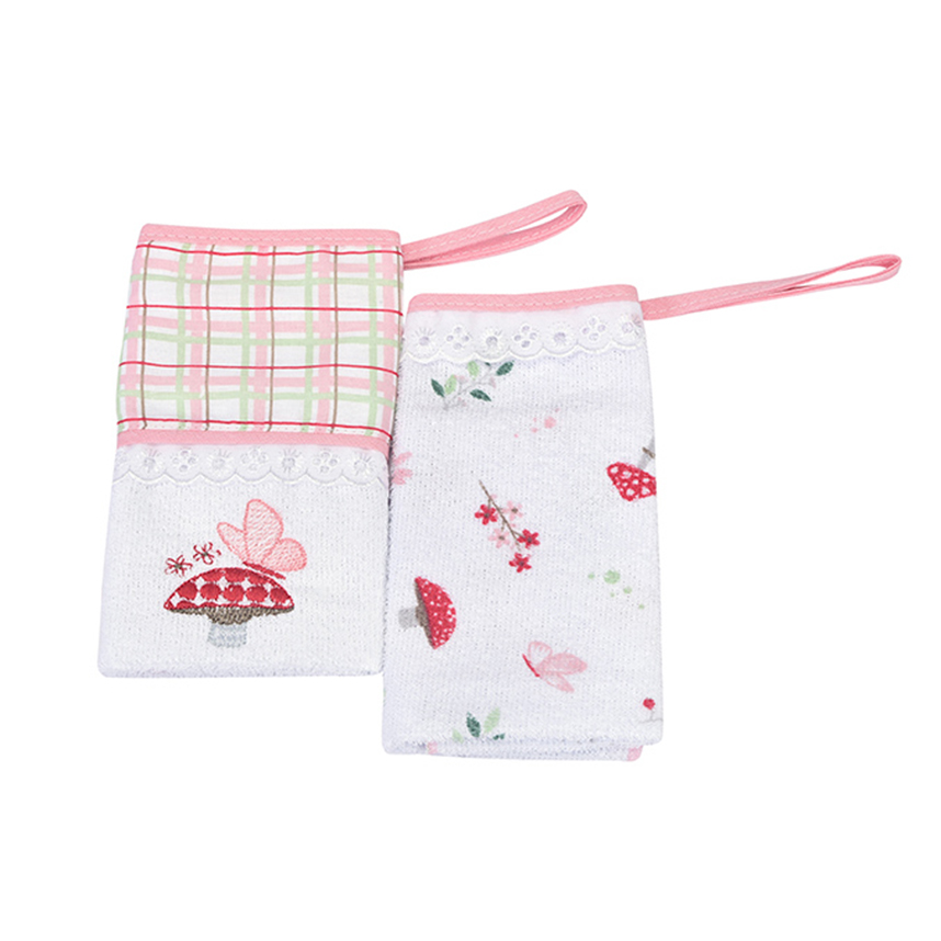 Pano de Boca Dengo Felpa Estampa Prendedor Cogumelo 02 Peças Pano de Boca Dengo Felpa Estampa Prendedor Cogumelo 02 Peças