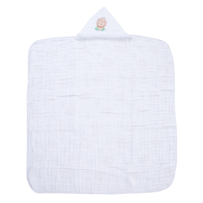 Toalha Com Capuz Dengo Soft Bordado Estampa Leão