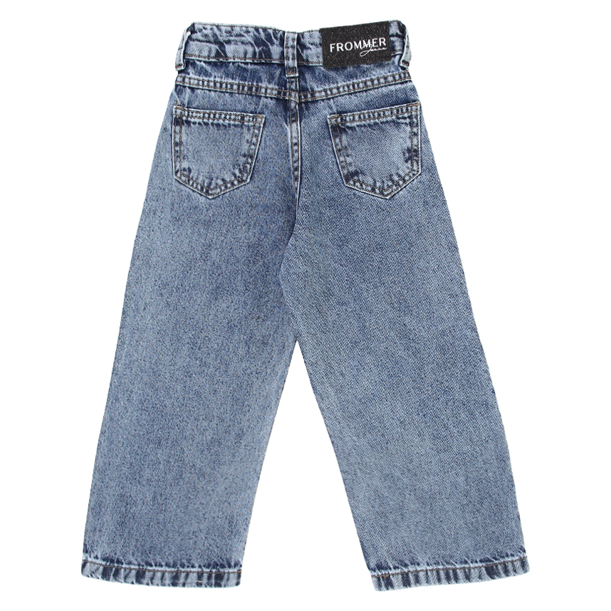 Calça Jeans Infantil Frommer Wide Com Aplicação De Strass