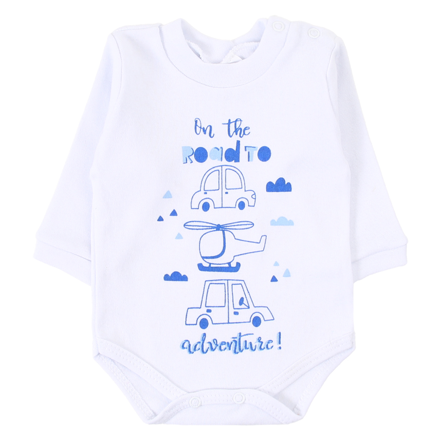 Kit Body Bebê Petutinha Estampa Carro Avião - 3 Peças