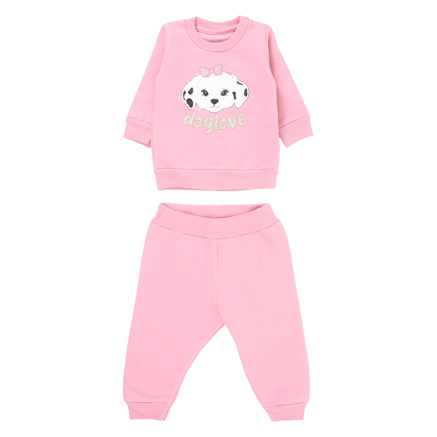 Conjunto Bebê Tileesul Em Moletom Blusão Estampada Dog Love