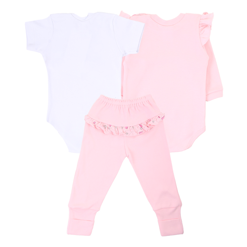 Conjunto Bebê Petutinha Body Manga Longa Coração