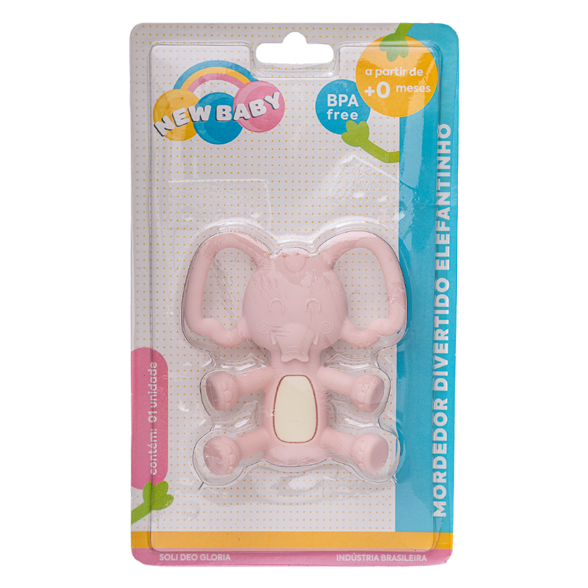Mordedor New Baby Divertido Elefantinho Rosa Mordedor New Baby Divertido Elefantinho Rosa