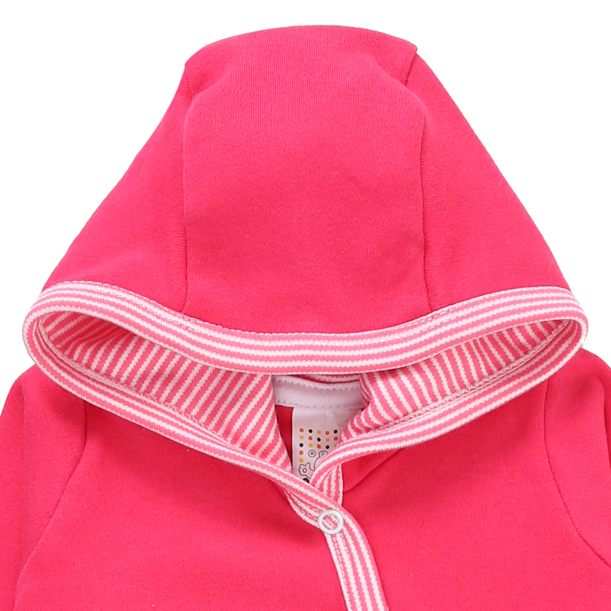 Macacão Longo Bebê Petutinha Suedine Capuz Listrado Coelha