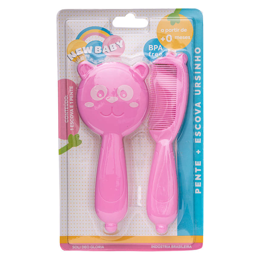 Kit Pente e Escova New Baby Ursinho