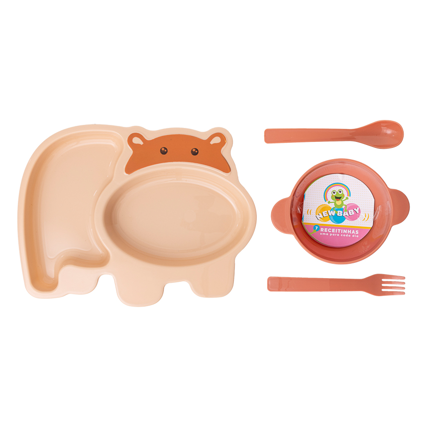 Kit Refeição New Baby Hipopótamo – 4 Peças Kit Refeição New Baby Hipopótamo – 4 Peças