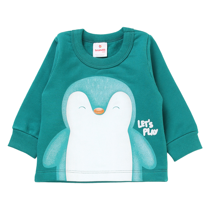 Conjunto Bebê Brandili Blusão Estampa Pingin