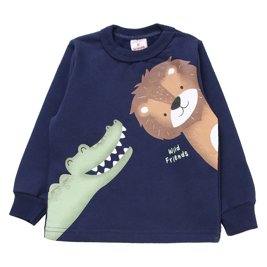 Conjunto Infantil Brandili Blusão Estampa Jacaré E Calça 