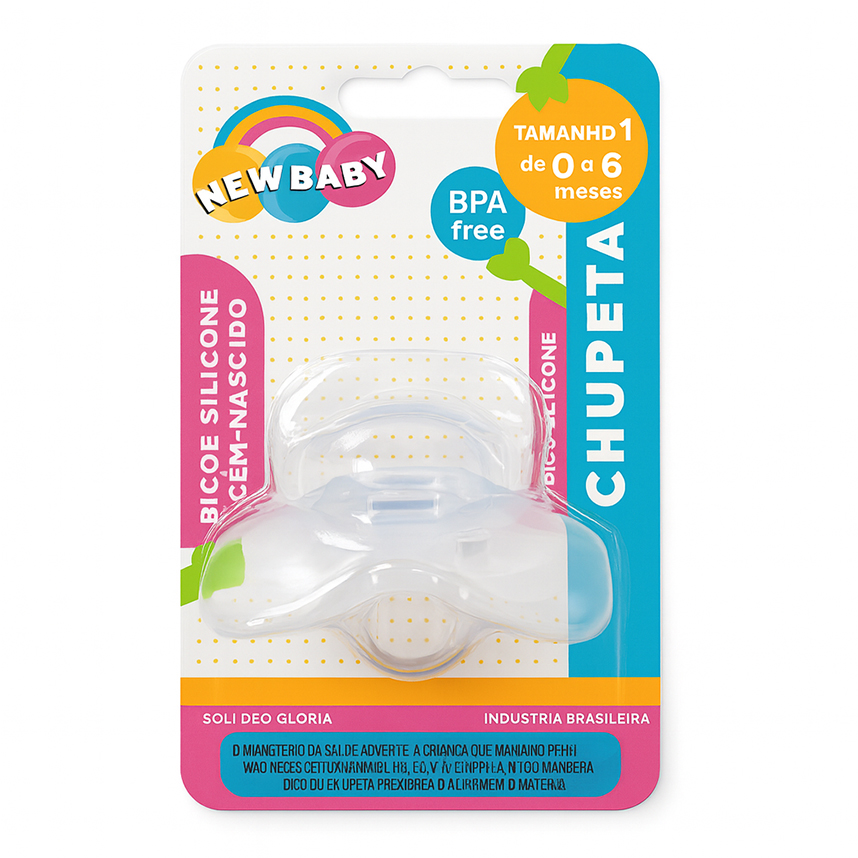 Chupeta New Baby Soft Silicone Assimétrica