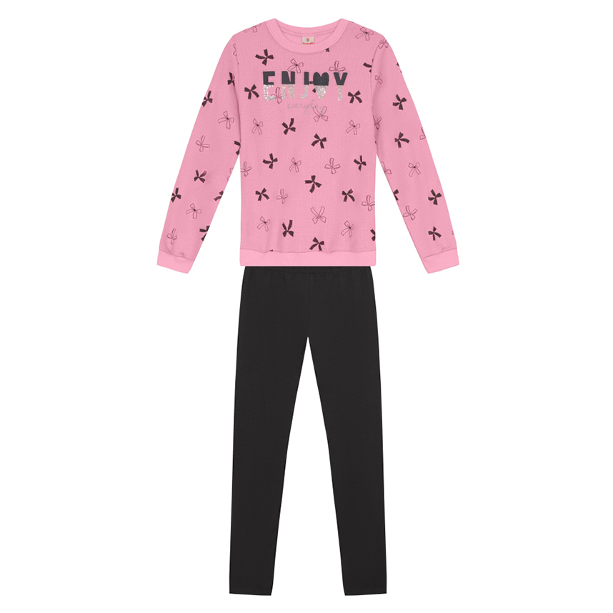 Conjunto Infantil Brandili Blusão Estampa Enjoy