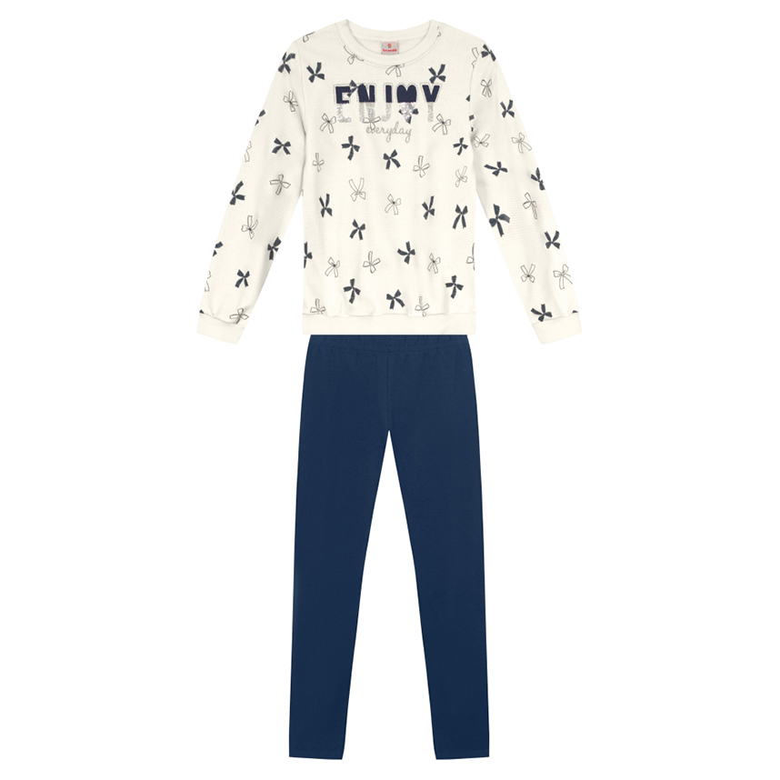 Conjunto Infantil Brandili Blusão Estampa Enjoy