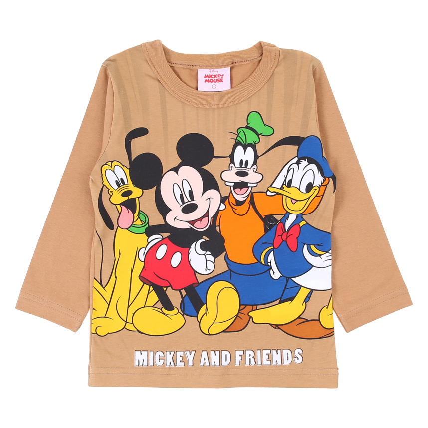 Camiseta Infantil Brandili Manga Longa Estampa Mickey