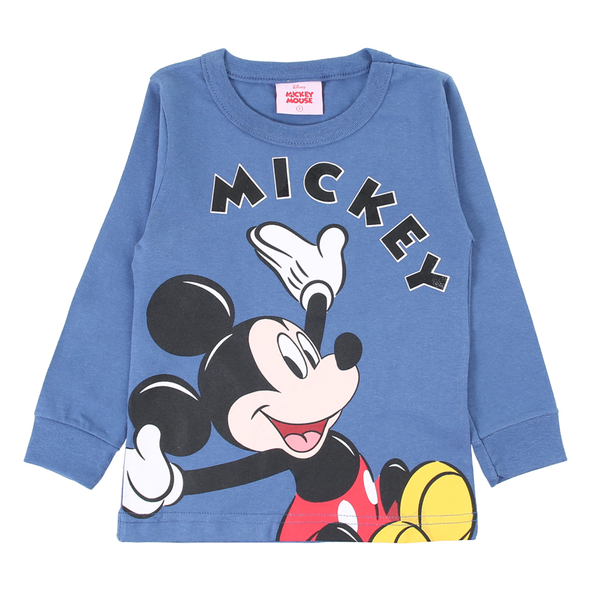 Camiseta Infantil Brandili Manga Longa Estampa Mickey
