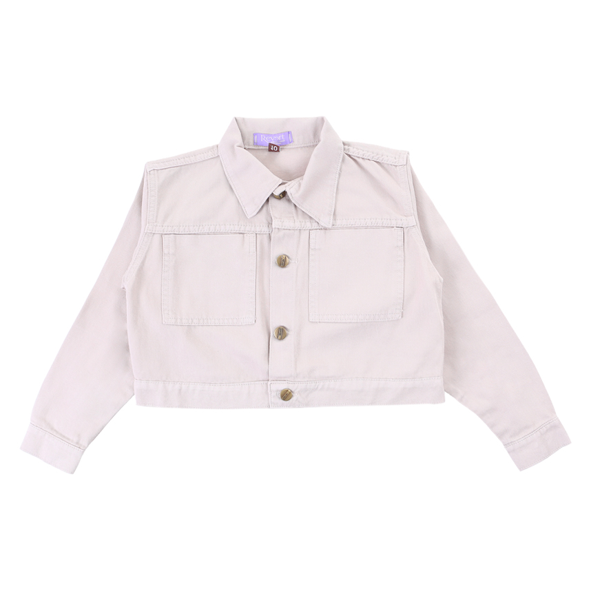 Jaqueta Sarja Juvenil Revert Jeans Com Bolsos Quadrados