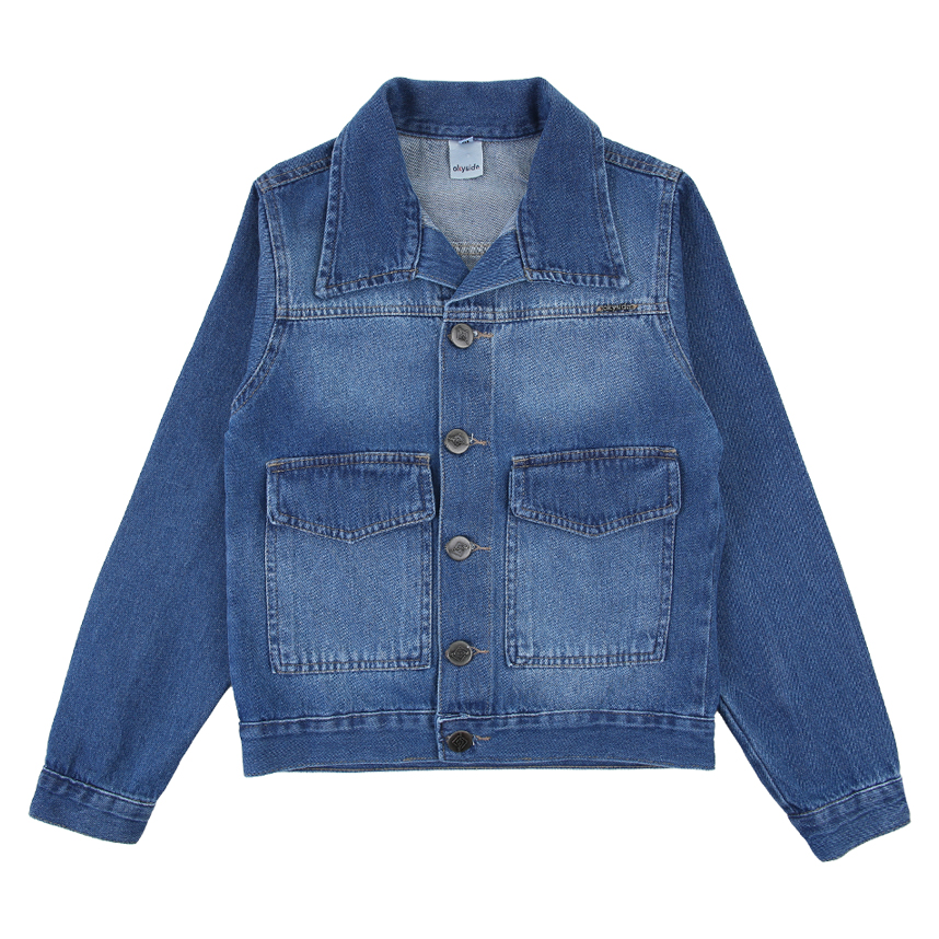 Jaqueta Juvenil Okyside Jeans Com Bolso Quadrado