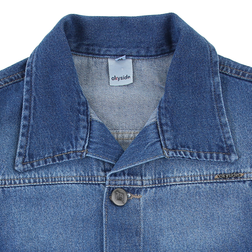 Jaqueta Juvenil Okyside Jeans Com Bolso Quadrado