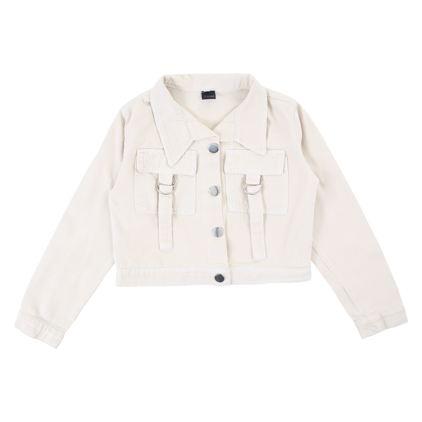 Jaqueta Juvenil Pami Jeans Com Bolso Frontal E Fecho