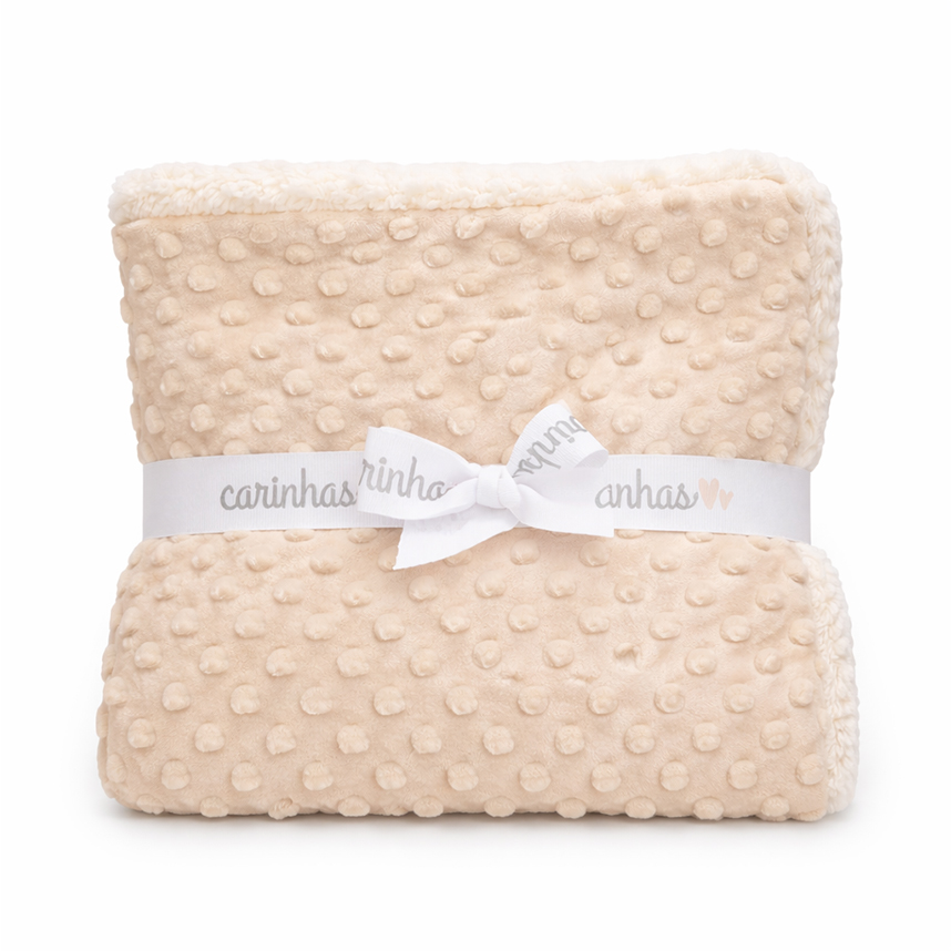 Cobertor Carinhas Pipoquinha Com Sherpa