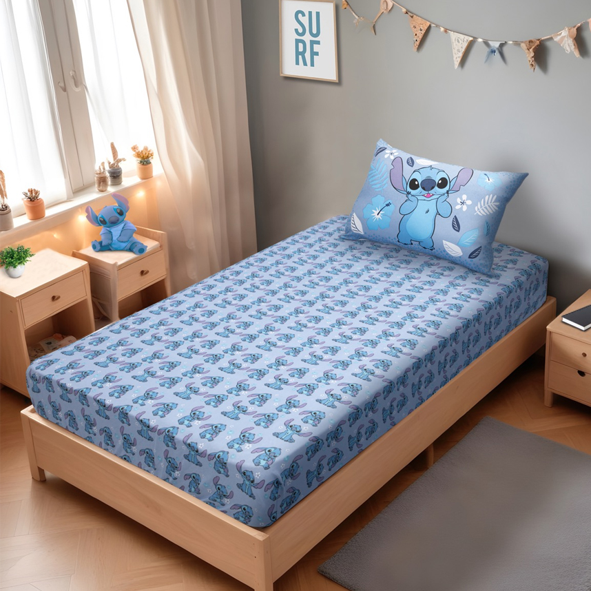 Jogo de Lençol Portallar Estampado Stitch Flor 02 Peças Jogo de Lençol Portallar Estampado Stitch Flor 02 Peças