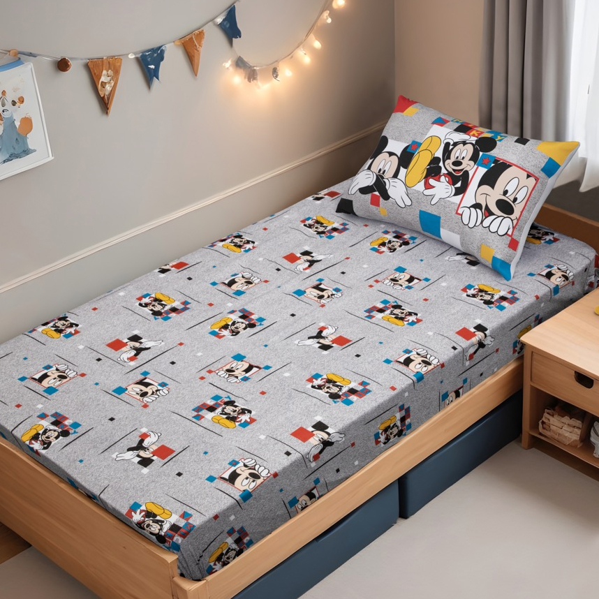 Jogo de Lençol Portallar Infantil Estampado Mickey 02 Peças Jogo de Lençol Portallar Infantil Estampado Mickey 02 Peças