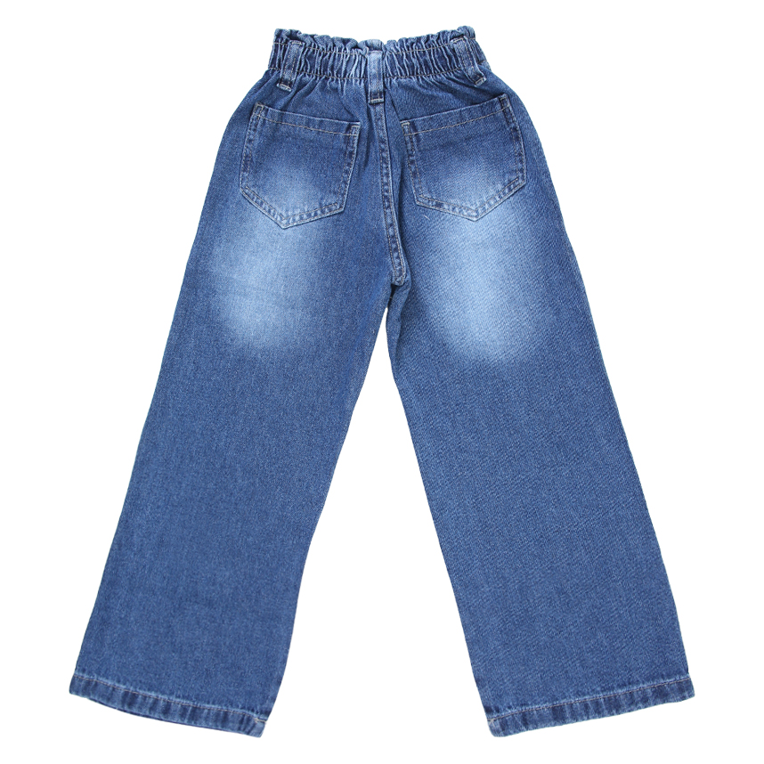 Calça Jeans Infantil Oznes Wide Used Cós Elástico Calça Jeans Infantil Oznes Wide Used Cós Elástico