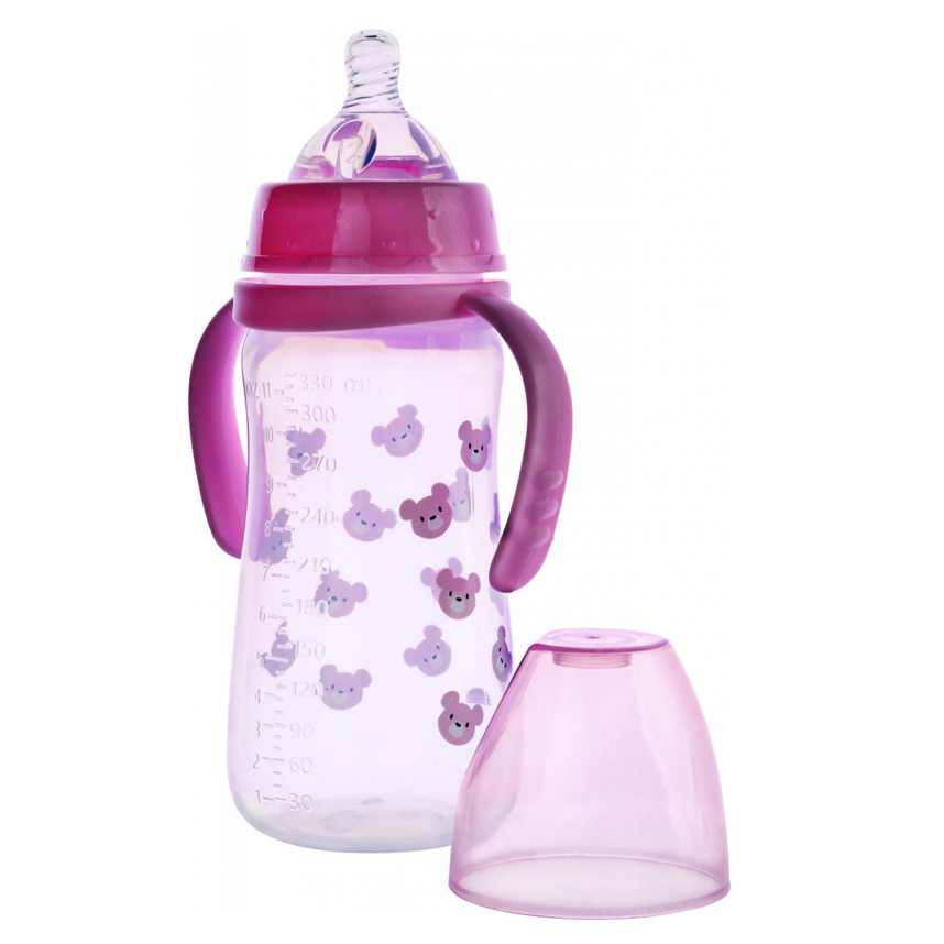 Mamadeira Plasútil Com Alça Estampa Ursas Rosa 330 ml Mamadeira Plasútil Com Alça Estampa Ursas Rosa 330 ml